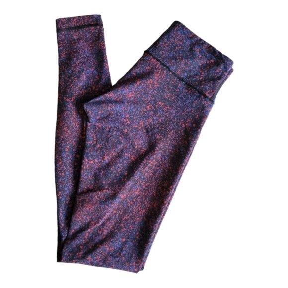 Lululemon Wunder Under Pant III Splatter Prep Red Sapphire Blue size 4 - Picture 2 of 13